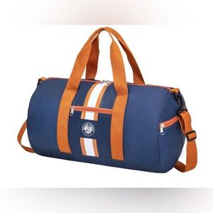 Roland Garros Sports Bag Duffel Luggage Navy Orange Official NEW NWT